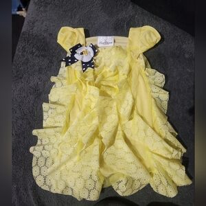 Rare Editions Sunny Lace Dress Top with Bow And Bee Pin Size 6